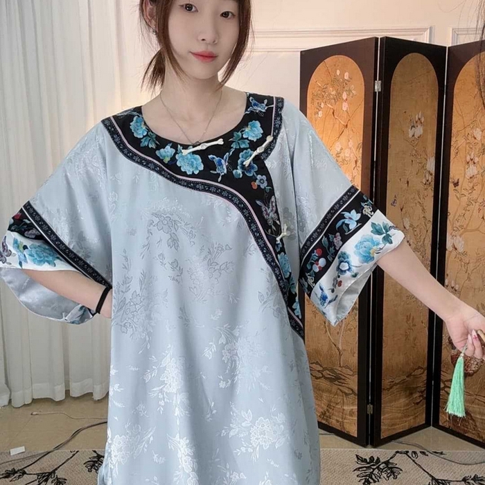 91家纺网 家纺一手货源 找家纺 （总）洛兰沙家居馆【只代发】【只代发】2025新款夏跨境透气家居服女可外贸批发睡衣新款女士甜美宽松薄款睡裙