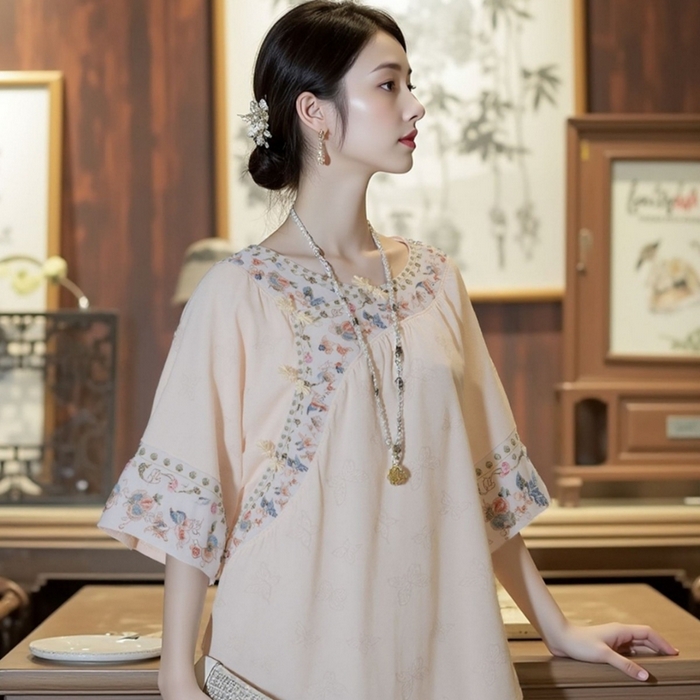 91家纺网 家纺一手货源 找家纺 洛兰沙家居馆【只代发】【只代发】2025新款夏跨境透气家居服女可外贸批发睡衣新款女士甜美宽松薄款睡裙 卡其