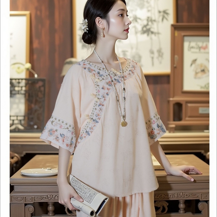 91家纺网 家纺一手货源 找家纺 洛兰沙家居馆【只代发】【只代发】2025新款夏跨境透气家居服女可外贸批发睡衣新款女士甜美宽松薄款睡裙 卡其