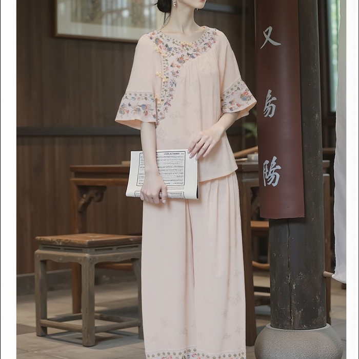 91家纺网 家纺一手货源 找家纺 洛兰沙家居馆【只代发】【只代发】2025新款夏跨境透气家居服女可外贸批发睡衣新款女士甜美宽松薄款睡裙 卡其