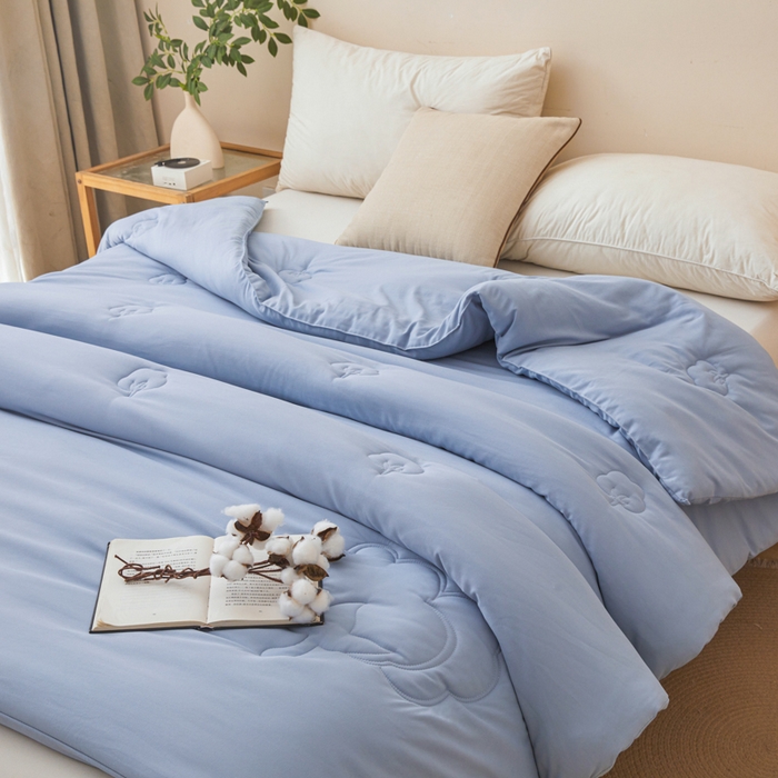91家纺网 家纺一手货源 找家纺 爱屋及屋 2025新款原棉棉花被系列被子被芯 原棉-蓝