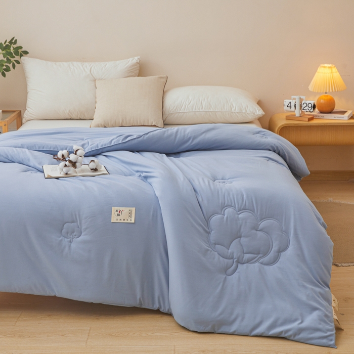 91家纺网 家纺一手货源 找家纺 爱屋及屋 2025新款原棉棉花被系列被子被芯 原棉-蓝