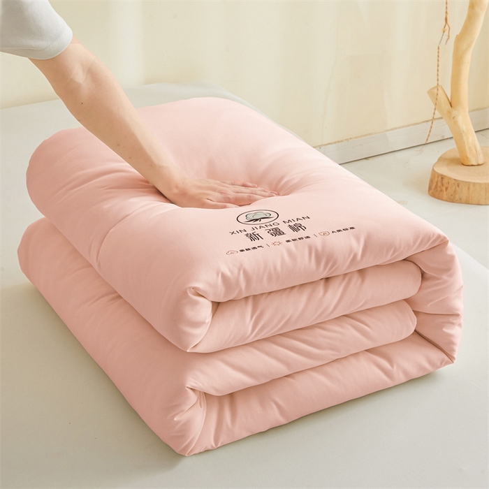 91家纺网 家纺一手货源 找家纺 爱屋及屋 2025新款撞色棉花被系列被子被芯 粉拼白