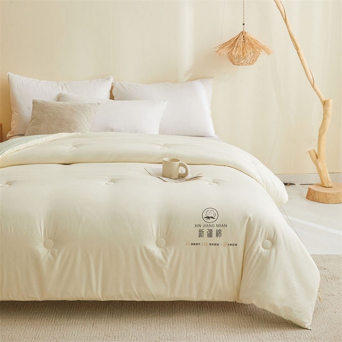 91家纺网 家纺一手货源 找家纺 爱屋及屋 2025新款撞色棉花被系列被子被芯 果绿拼白