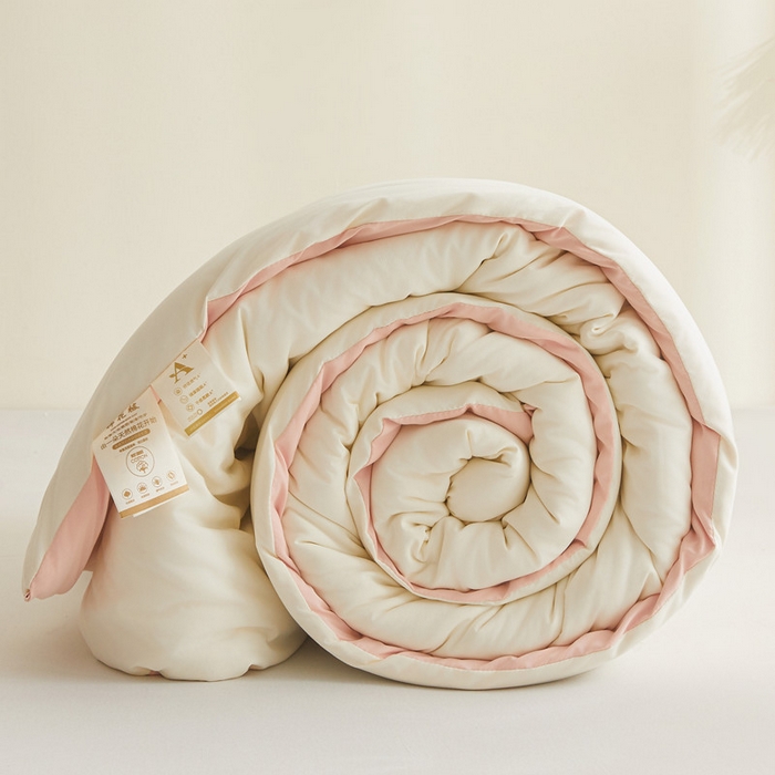 91家纺网 家纺一手货源 找家纺 爱屋及屋 2025新款撞色棉花被系列被子被芯 粉拼白