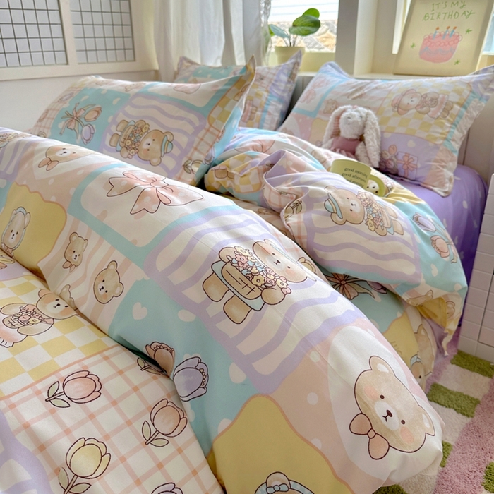 91家纺网 家纺一手货源 找家纺 （总）宏源家纺 2025新款芦荟棉印花亲肤四件套