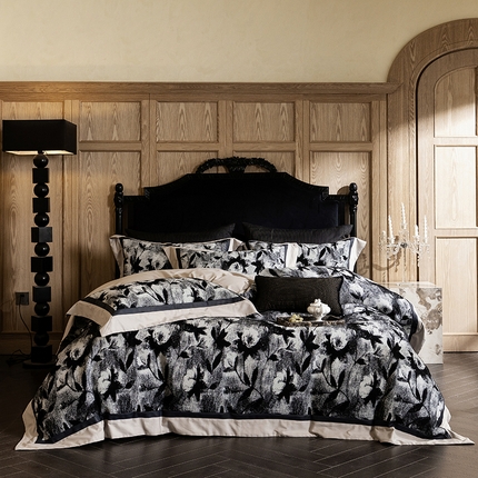 91家纺网 家纺一手货源 找家纺 （总）蒂爵 2025新款A版羊毛混纺、b版新疆长绒棉时尚秋冬四件套-叶雨