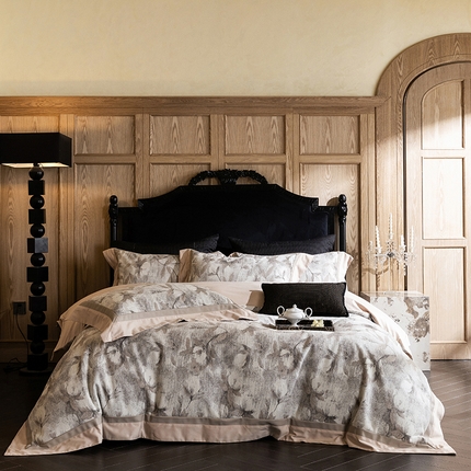 91家纺网 家纺一手货源 找家纺 （总）蒂爵 2025新款A版羊毛混纺、b版新疆长绒棉时尚秋冬四件套-叶雨