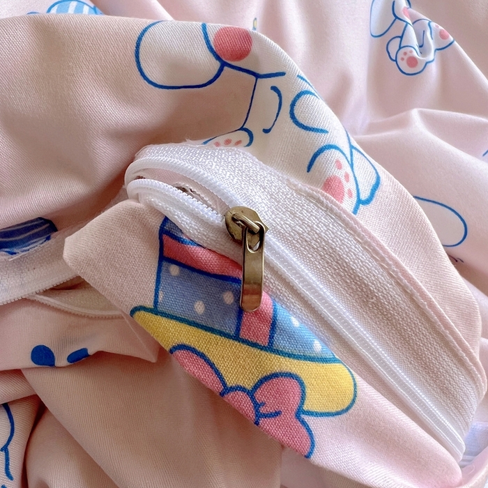 91家纺网 家纺一手货源 找家纺 宏源家纺 2025新款芦荟棉印花亲肤四件套 甜品派对-玉