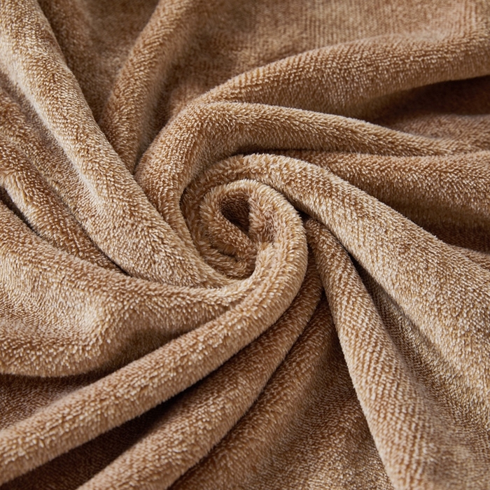 91家纺网 家纺一手货源 找家纺 馨米莱家纺 2025新款阳离子提花毯 驼色