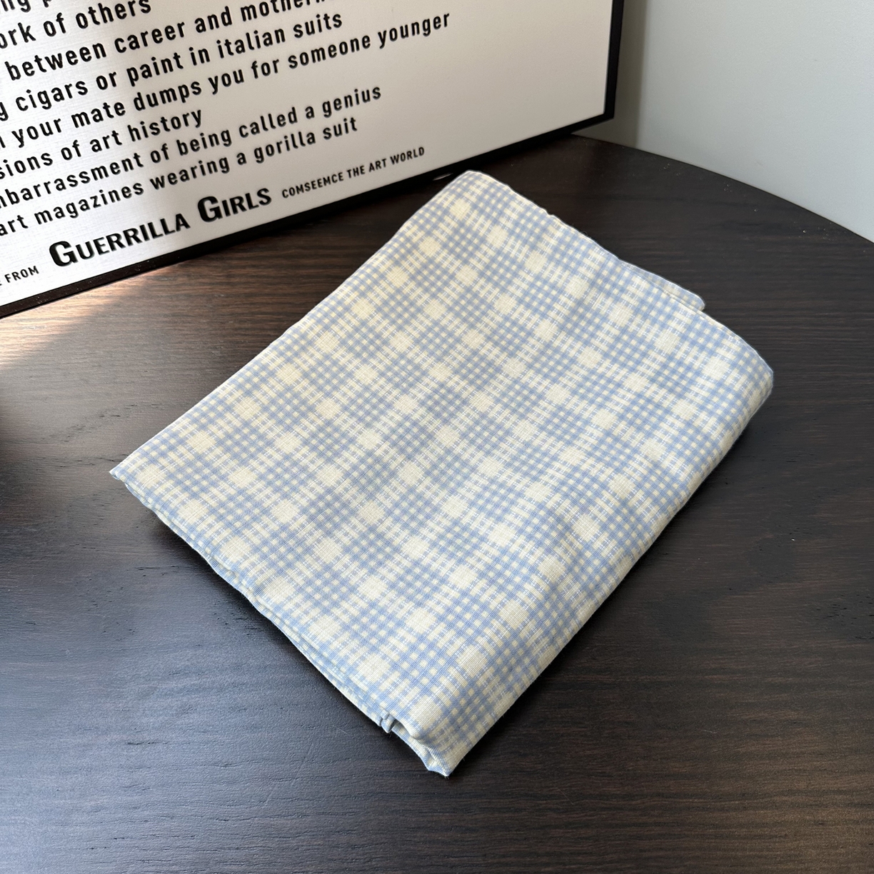 91家纺网 家纺一手货源 找家纺 麦伦家居 2025春夏新款冰纱夏被夏凉被空调被系列二 方格蓝