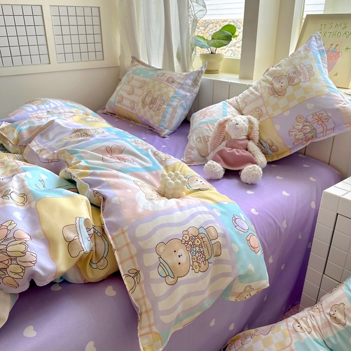 91家纺网 家纺一手货源 找家纺 （总）宏源家纺 2025新款芦荟棉印花亲肤四件套