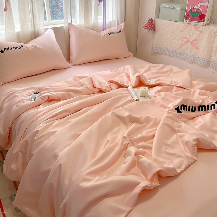 91家纺网 家纺一手货源 找家纺 （总）花伞家居 2025新款刺绣高级感水洗真丝夏被四件套含买家秀