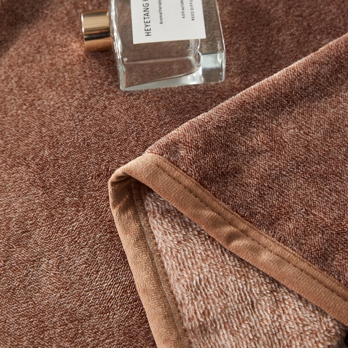 91家纺网 家纺一手货源 找家纺 馨米莱家纺 2025新款阳离子提花毯 咖色