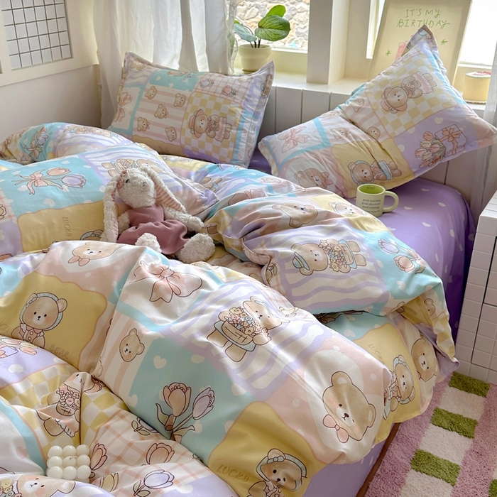 91家纺网 家纺一手货源 找家纺 （总）宏源家纺 2025新款芦荟棉印花亲肤四件套