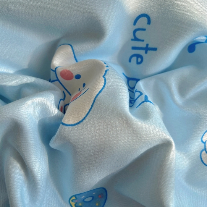 91家纺网 家纺一手货源 找家纺 宏源家纺 2025新款芦荟棉印花亲肤四件套 甜品派对-蓝