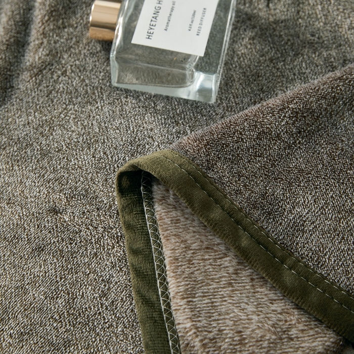 91家纺网 家纺一手货源 找家纺 馨米莱家纺 2025新款阳离子提花毯 草绿色