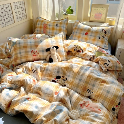 91家纺网 家纺一手货源 找家纺 （总）宏源家纺 2025新款芦荟棉印花亲肤四件套