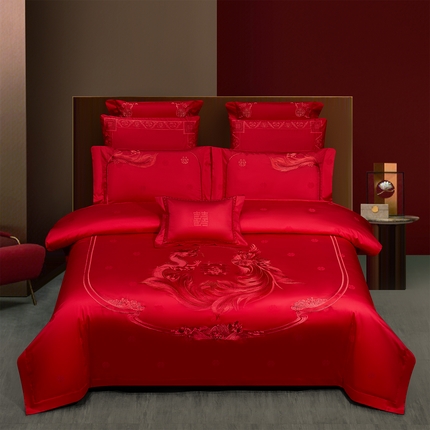 91家纺网 家纺一手货源 找家纺 （总）蒂爵 2025新款长绒棉高端简约绣花婚庆四件套多件套轻奢品质高性价款