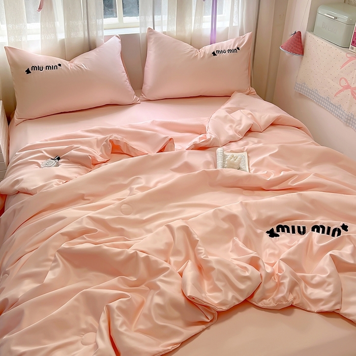 91家纺网 家纺一手货源 找家纺 （总）花伞家居 2025新款刺绣高级感水洗真丝夏被四件套含买家秀