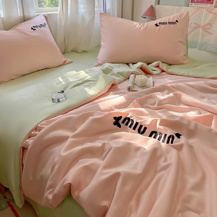 91家纺网 家纺一手货源 找家纺 （总）花伞家居 2025新款刺绣高级感水洗真丝夏被四件套含买家秀