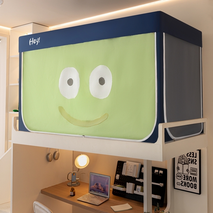 91家纺网 家纺一手货源 找家纺 飞轮海蚊帐 2025新款强遮光防蚊学生蚊帐-XZ-99（靠墙帘选配）开心绿