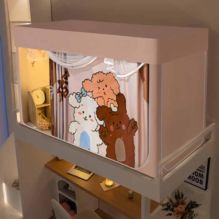 91家纺网 家纺一手货源 找家纺 飞轮海蚊帐 2025新款强遮光防蚊学生蚊帐-XZ-99（靠墙帘选配）生活有趣