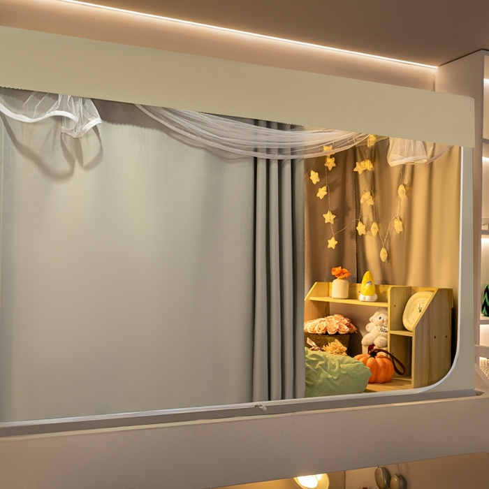 91家纺网 家纺一手货源 找家纺 飞轮海蚊帐 2025新款强遮光防蚊学生蚊帐-XZ-99（靠墙帘选配）奶油黄