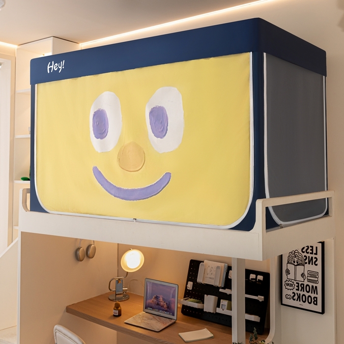 91家纺网 家纺一手货源 找家纺 飞轮海蚊帐 2025新款强遮光防蚊学生蚊帐-XZ-99（靠墙帘选配）开心黄