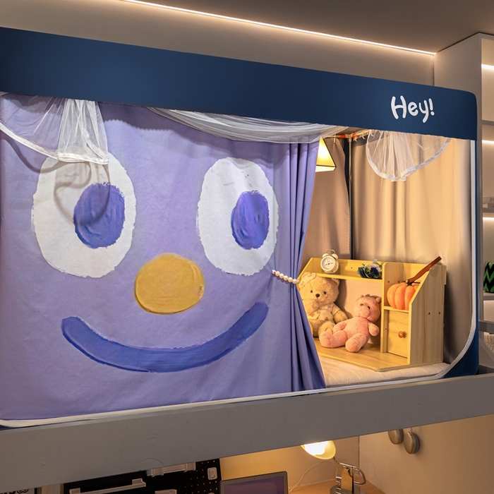 91家纺网 家纺一手货源 找家纺 飞轮海蚊帐 2025新款强遮光防蚊学生蚊帐-XZ-99（靠墙帘选配）开心紫