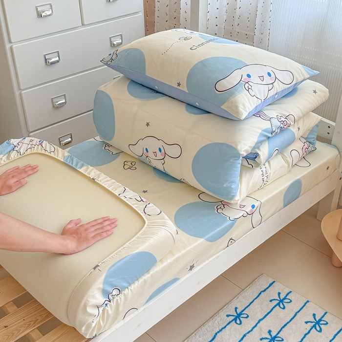 沐辰 2025新款全棉纯棉三丽鸥学生季系列三四件套 点点云朵狗