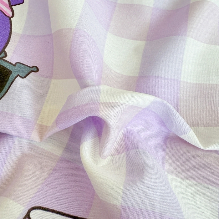 91家纺网 家纺一手货源 找家纺 沐辰 2025新款全棉纯棉三丽鸥学生季系列三四件套 紫格库洛米