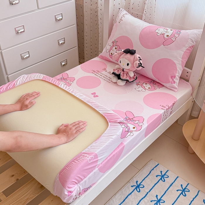 91家纺网 家纺一手货源 找家纺 （总）沐辰 2025新款全棉纯棉三丽鸥学生季系列单床笠单品床笠单件床笠