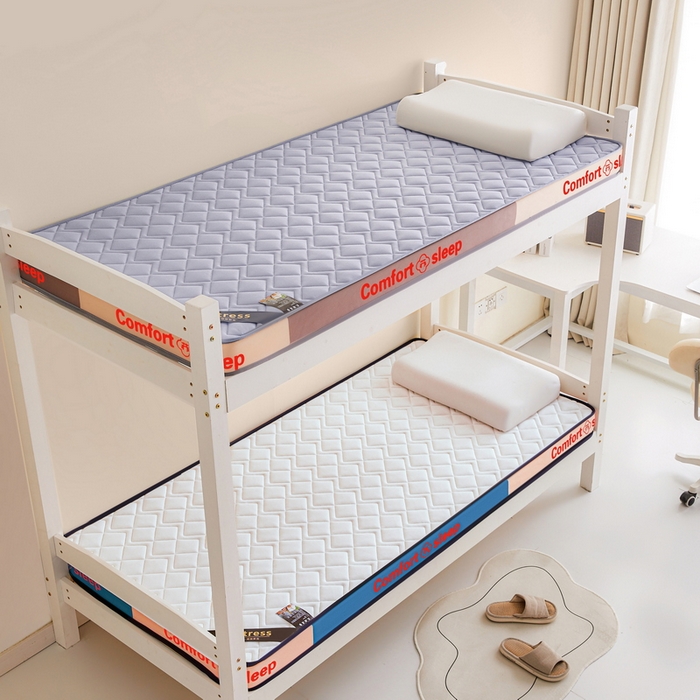 91家纺网 家纺一手货源 找家纺 张先生床垫 2025新款A类牛奶丝乳胶记忆棉学生床垫-场景二 舒睡白