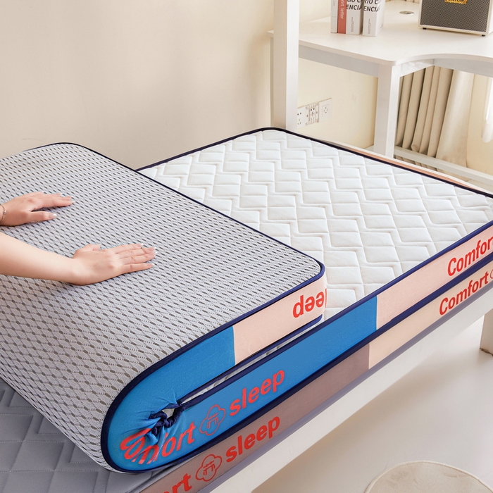 91家纺网 家纺一手货源 找家纺 张先生床垫 2025新款A类牛奶丝乳胶记忆棉学生床垫-场景二 舒睡白