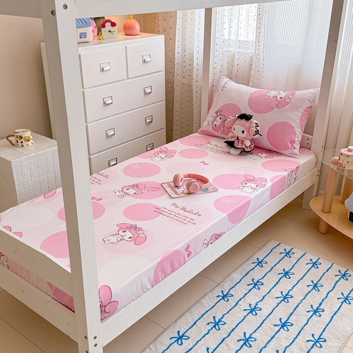 沐辰 2025新款全棉纯棉三丽鸥学生季系列单床单单品床单单件床单 点点美乐蒂