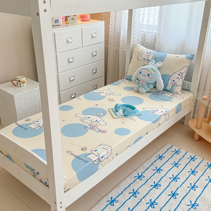 沐辰 2025新款全棉纯棉三丽鸥学生季系列单床单单品床单单件床单 点点云朵狗