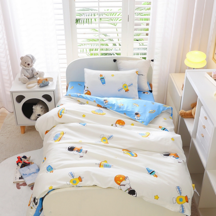 91家纺网 家纺一手货源 找家纺 （总）吉咪兔家纺 2025新款全棉纯棉幼儿园三件套儿童被褥六件套宝宝午睡入园婴儿床床上用品