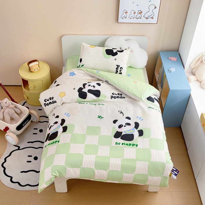 91家纺网 家纺一手货源 找家纺 （总）吉咪兔家纺 2025新款全棉纯棉幼儿园三件套儿童被褥六件套宝宝午睡入园婴儿床床上用品