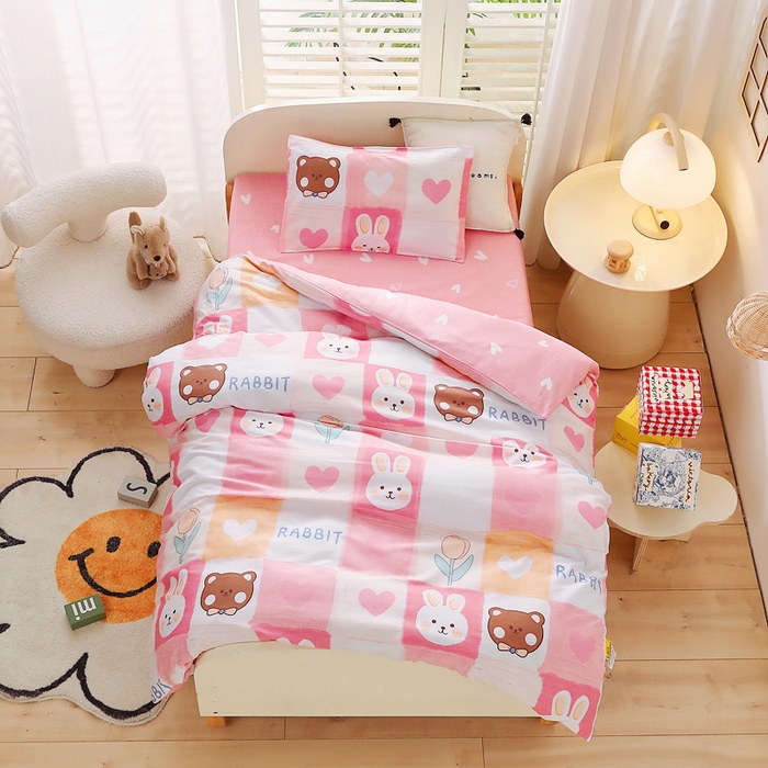 91家纺网 家纺一手货源 找家纺 （总）吉咪兔家纺 2025新款全棉纯棉幼儿园三件套儿童被褥六件套宝宝午睡入园婴儿床床上用品