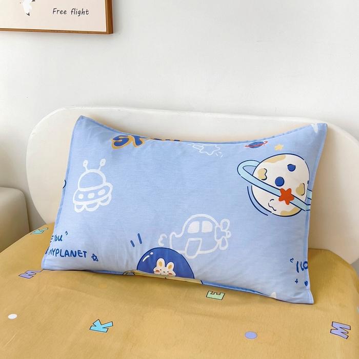 91家纺网 家纺一手货源 找家纺 吉咪兔家纺 2025新款全棉纯棉幼儿园三件套儿童被褥六件套宝宝午睡入园婴儿床床上用品 飞向太空