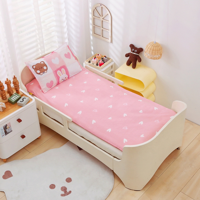 91家纺网 家纺一手货源 找家纺 吉咪兔家纺 2025新款全棉纯棉幼儿园三件套儿童被褥六件套宝宝午睡入园婴儿床床上用品 奶油兔