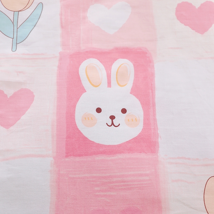 91家纺网 家纺一手货源 找家纺 吉咪兔家纺 2025新款全棉纯棉幼儿园三件套儿童被褥六件套宝宝午睡入园婴儿床床上用品 奶油兔