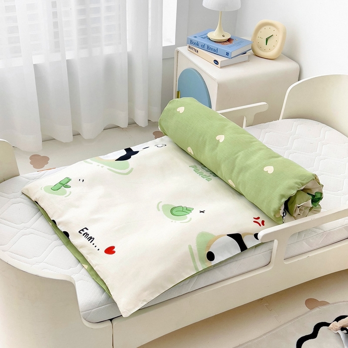 91家纺网 家纺一手货源 找家纺 吉咪兔家纺 2025新款全棉纯棉幼儿园三件套儿童被褥六件套宝宝午睡入园婴儿床床上用品 熊猫乐园