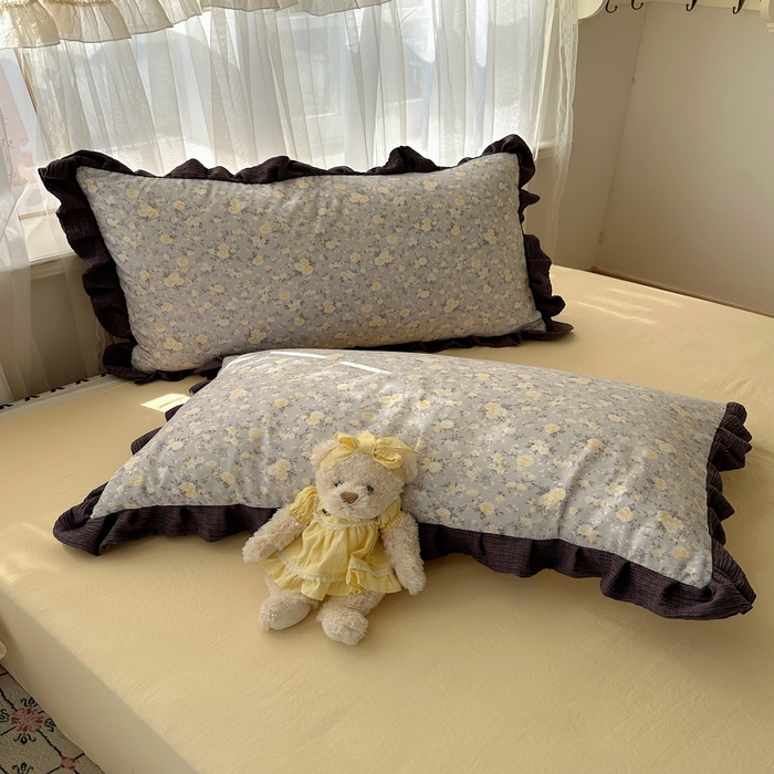 91家纺网 家纺一手货源 找家纺 顾里家纺 2025新款韩系花边皱皱纱四件套 末夏