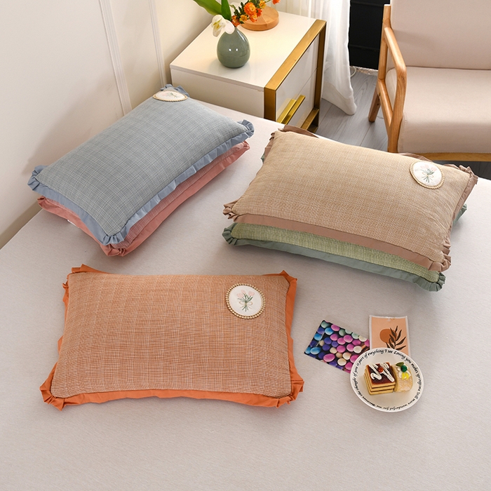 91家纺网 家纺一手货源 找家纺 （总）金牛枕芯 2025新款全棉纯棉单层纱荞麦枕枕头枕芯-郁金香饼