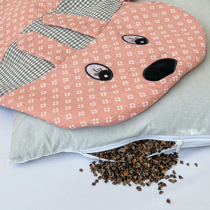 91家纺网 家纺一手货源 找家纺 亦帆枕芯 2025新款全棉纱布全荞麦壳枕小狗旺财成人学生儿童枕芯加枕套 旺财-粉 30x50cm苦荞款/只