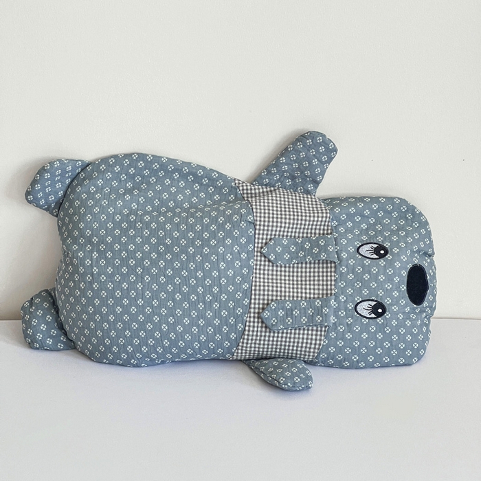 91家纺网 家纺一手货源 找家纺 亦帆枕芯 2025新款全棉纱布全荞麦壳枕小狗旺财成人学生儿童枕芯加枕套 旺财-蓝 30x50cm甜荞款/只