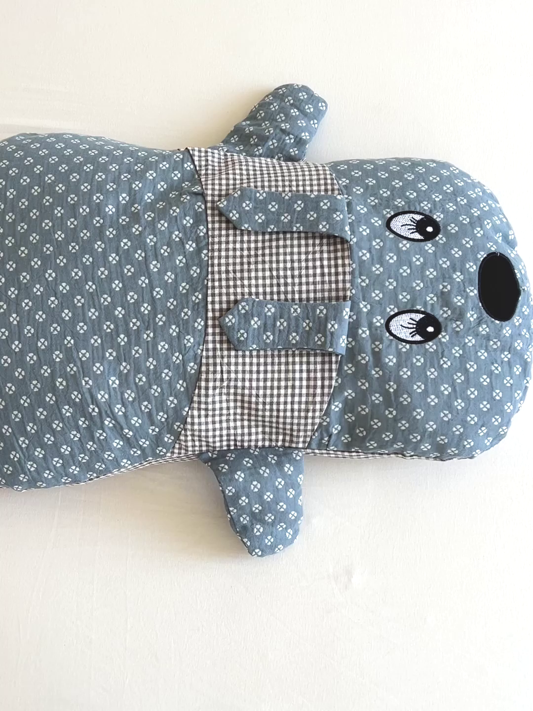 91家纺网 家纺一手货源 找家纺 亦帆枕芯 2025新款全棉纱布全荞麦壳枕小狗旺财成人学生儿童枕芯加枕套 旺财-蓝 30x50cm甜荞款/只