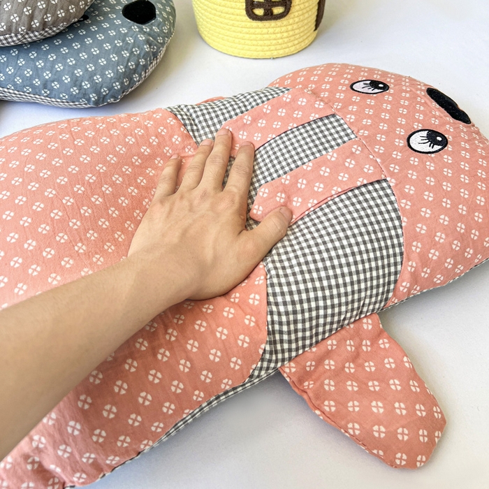 91家纺网 家纺一手货源 找家纺 亦帆枕芯 2025新款全棉纱布全荞麦壳枕小狗旺财成人学生儿童枕芯加枕套 旺财-粉 30x50cm苦荞款/对